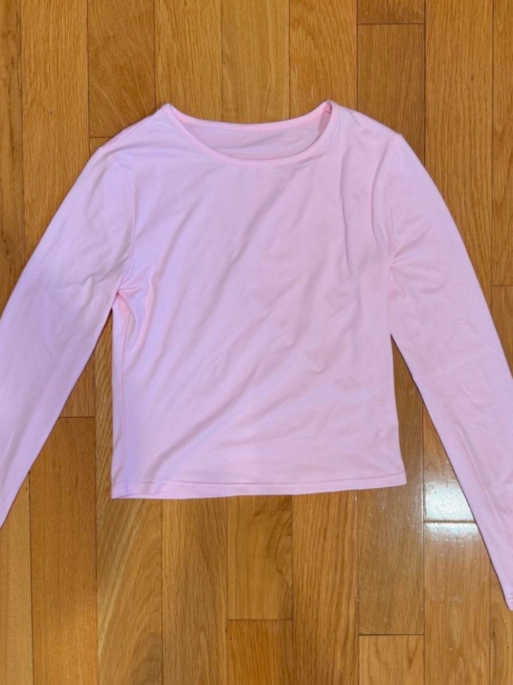 Long Sleeve Crewneck Top - Light Pink